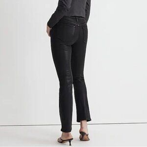 Madewell Kick Out Crop Jeans in True Black Wash Coated Edition NWT